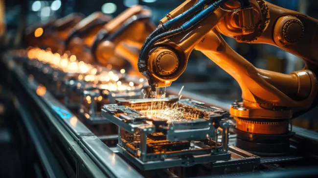 AI powered machine on assembly line